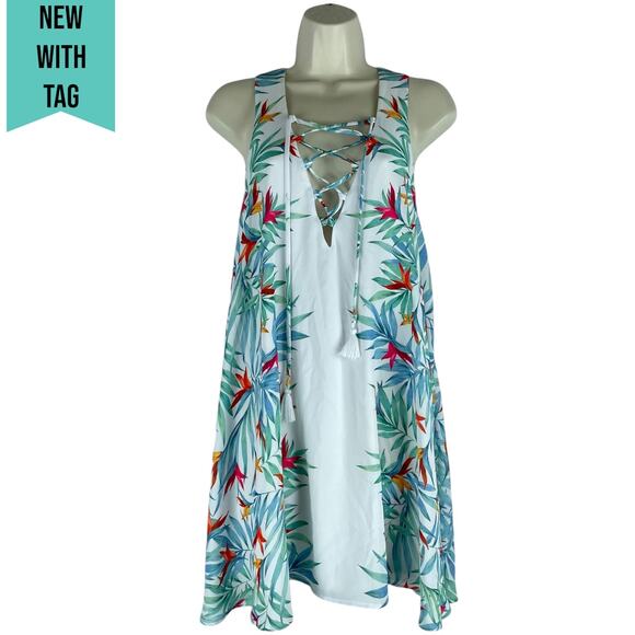 Show Me Your Mumu Daryn Palm Party Lace Up Mini Dress Size S - Picture 4 of 10